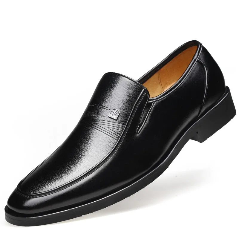 New Fashion Leather Shoes Men Footwear Flat Mens Casual Shoes Black Brand Male Footwear Slip-on Man Business Shoes A2766